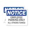 Signmission Employee Parking Only All Others Towed OSHA Notice Sign, Vinyl Decal, 14in W x 10in L, 2PK OS-2PACK-NS-D-1014-L-11956 - alternate 1